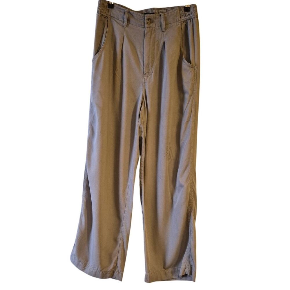 Madewell Wide Leg Pleated Trouser Pants in Pumice Beige